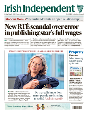 Prima pagina Irish Independent di oggi - Quotidiano estero