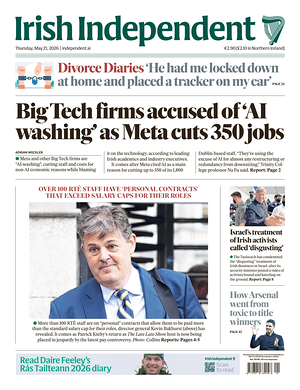 Prima pagina Irish Independent di oggi - Quotidiano estero