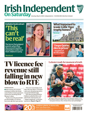 Prima pagina Irish Independent di oggi - Quotidiano estero