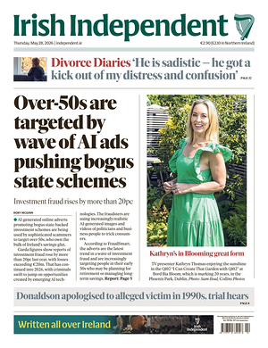 Prima pagina Irish Independent di oggi - Quotidiano estero