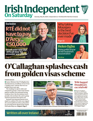 Prima pagina Irish Independent di oggi - Quotidiano estero