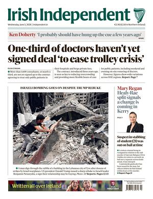 Prima pagina Irish Independent di oggi - Quotidiano estero