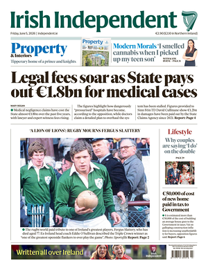 Prima pagina Irish Independent di oggi - Quotidiano estero