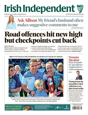 Prima pagina Irish Independent di oggi - Quotidiano estero