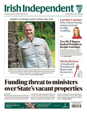 Prima pagina Irish Independent di oggi - Quotidiano estero