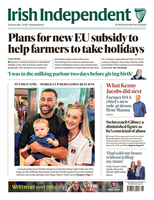 Prima pagina Irish Independent di oggi - Quotidiano estero