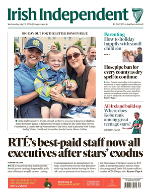 Prima pagina Irish Independent di oggi - Quotidiano estero