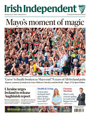 Prima pagina Irish Independent di oggi - Quotidiano estero