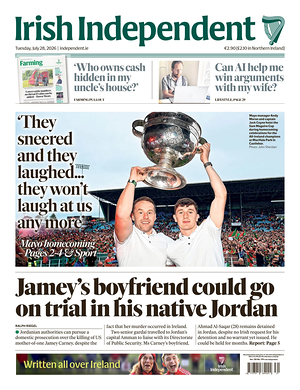 Prima pagina Irish Independent di oggi - Quotidiano estero
