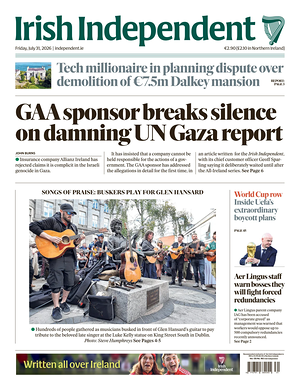 Prima pagina Irish Independent di oggi - Quotidiano estero