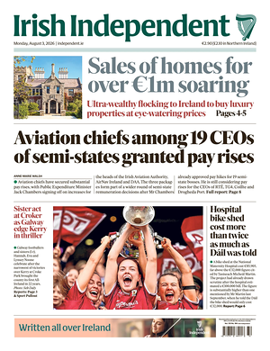 Prima pagina Irish Independent di oggi - Quotidiano estero