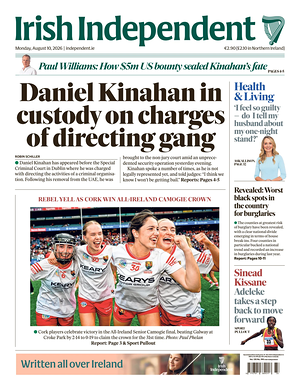 Prima pagina Irish Independent di oggi - Quotidiano estero