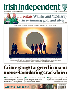 Prima pagina Irish Independent di oggi - Quotidiano estero