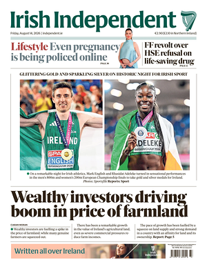 Prima pagina Irish Independent di oggi - Quotidiano estero