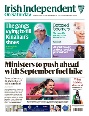 Prima pagina Irish Independent di oggi - Quotidiano estero
