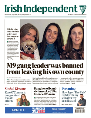 Prima pagina Irish Independent di oggi - Quotidiano estero