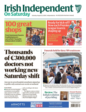 Prima pagina Irish Independent di oggi - Quotidiano estero