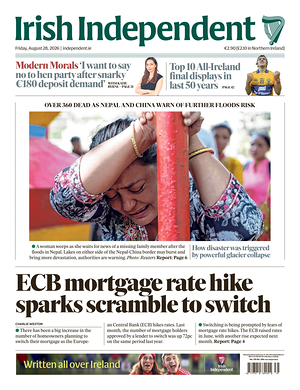 Prima pagina Irish Independent di oggi - Quotidiano estero