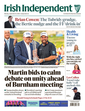 Prima pagina Irish Independent di oggi - Quotidiano estero