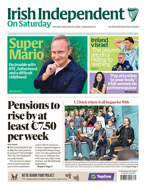 Prima pagina Irish Independent di oggi - Quotidiano estero
