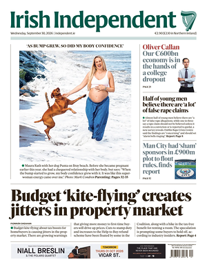 Prima pagina Irish Independent di oggi - Quotidiano estero