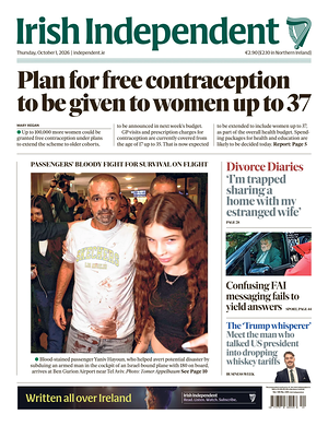 Prima pagina Irish Independent di oggi - Quotidiano estero