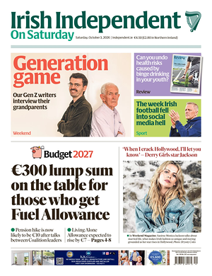 Prima pagina Irish Independent di oggi - Quotidiano estero