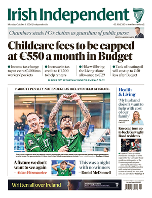 Prima pagina Irish Independent di oggi - Quotidiano estero