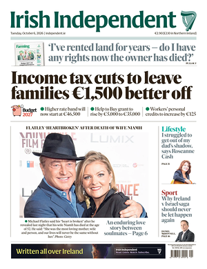 Prima pagina Irish Independent di oggi - Quotidiano estero