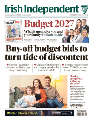 Prima pagina Irish Independent di oggi - Quotidiano estero