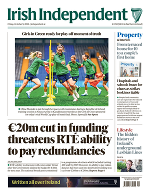 Prima pagina Irish Independent di oggi - Quotidiano estero