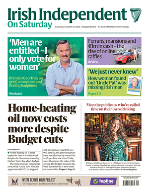 Prima pagina Irish Independent di oggi - Quotidiano estero