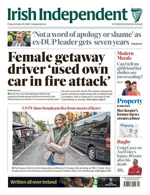 Prima pagina Irish Independent di oggi - Quotidiano estero