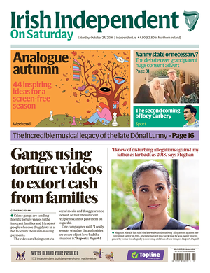Prima pagina Irish Independent di oggi - Quotidiano estero