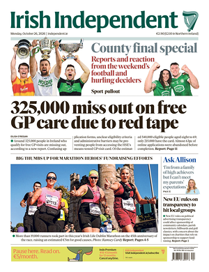 Prima pagina Irish Independent di oggi - Quotidiano estero