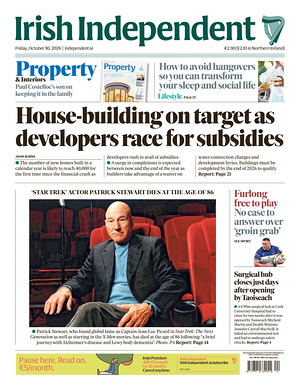Prima pagina Irish Independent di oggi - Quotidiano estero