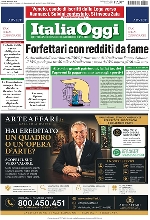 ItaliaOggi prima pagina