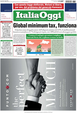 ItaliaOggi prima pagina