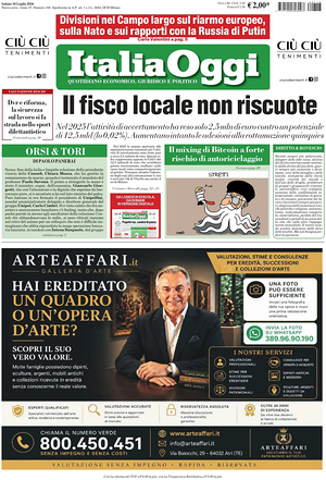 ItaliaOggi prima pagina