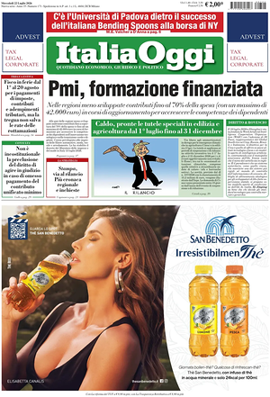 ItaliaOggi prima pagina