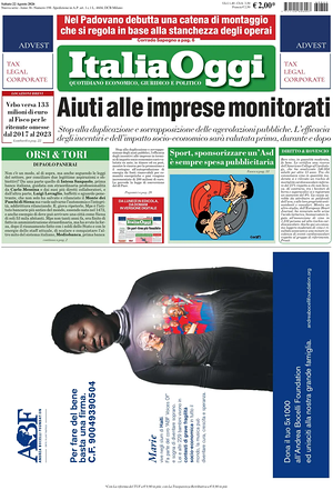 Prima pagina ItaliaOggi di oggi - Quotidiano finanza