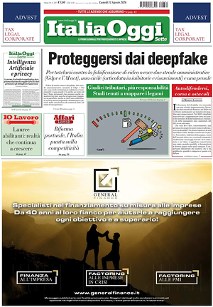 ItaliaOggi prima pagina