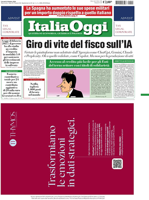 Prima pagina ItaliaOggi di oggi - Quotidiano finanza