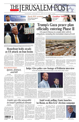 Prima pagina The Jerusalem Post di oggi - Quotidiano estero