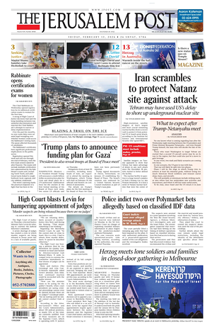 Prima pagina The Jerusalem Post di oggi - Quotidiano estero
