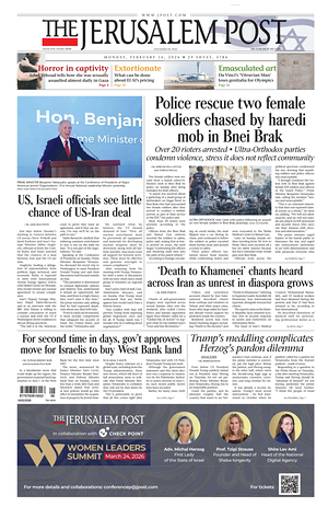 Prima pagina The Jerusalem Post di oggi - Quotidiano estero