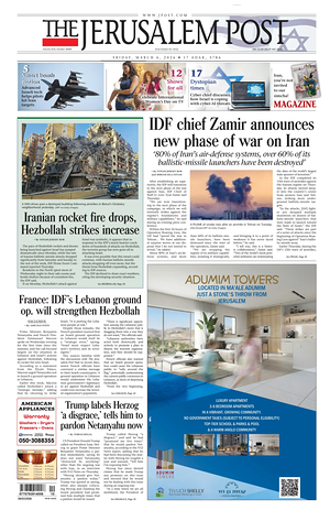 Prima pagina The Jerusalem Post di oggi - Quotidiano estero