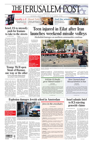Prima pagina The Jerusalem Post di oggi - Quotidiano estero