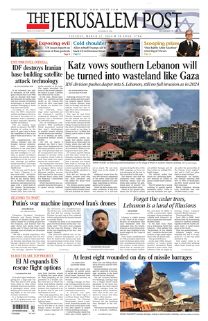 Prima pagina The Jerusalem Post di oggi - Quotidiano estero