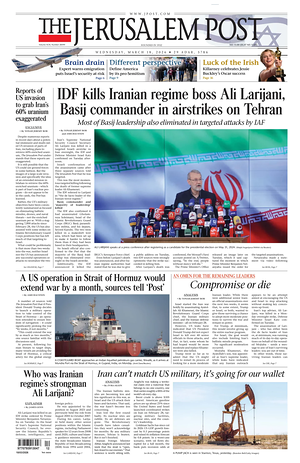 Prima pagina The Jerusalem Post di oggi - Quotidiano estero